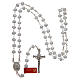 Rosary in opaque white crystal with thread in 925 silver diameter 6 mm s4