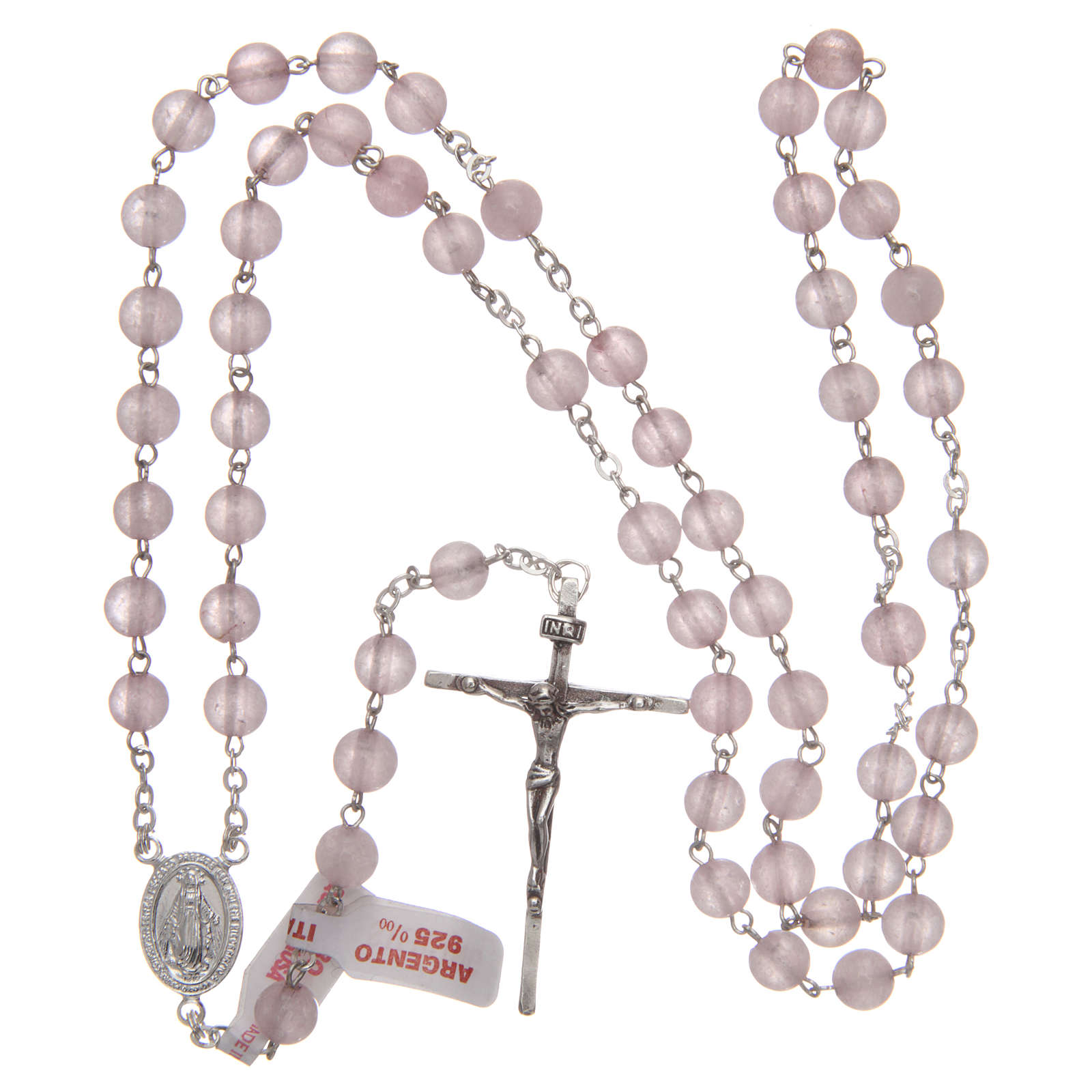 Rosenkranz Silber 925 Rosenquarz Perlen 6mm Online Verfauf auf HOLYART