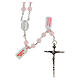 Rosary with genuine rose quartz beads and 925 silver thread s1