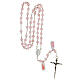 Rosary real pink quartz 6 mm and 925 silver s4
