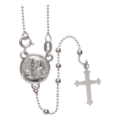 Rosenkranz Pater Pio Silber 925 Perlen 2.5mm 1