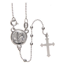 Rosario San Pio argento 925 grani tondi 2,5 mm