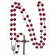 Rosary in pink glass with thread in 925 silver and roses diameter 6 mm s4