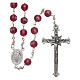 Glass rosary pink beads with roses 6 mm and 925 silver s1