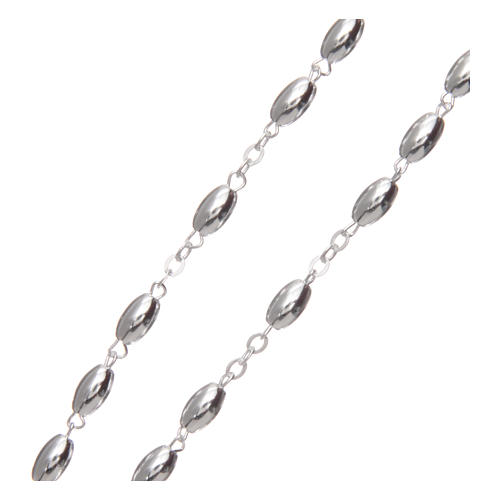 Rosary in 925 silver with oval beads 3