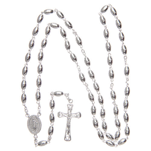 Rosary in 925 silver with oval beads 4