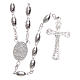 Rosary in 925 silver with oval beads s2