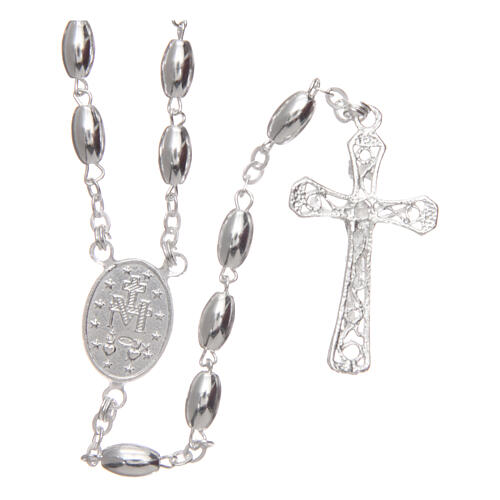 Rosary 925 silver oval beads 4 mm 2
