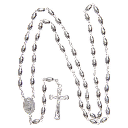 Rosary 925 silver oval beads 4 mm 4