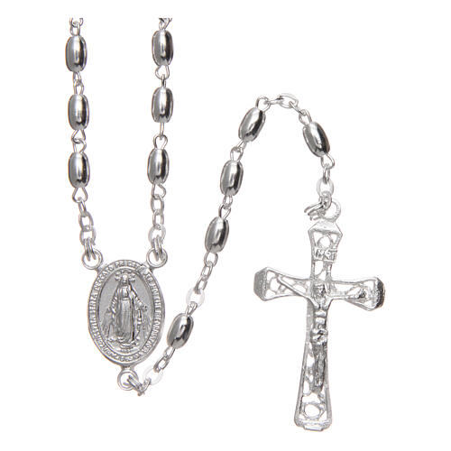 Rosary oval beads 3 mm 925 silver 1