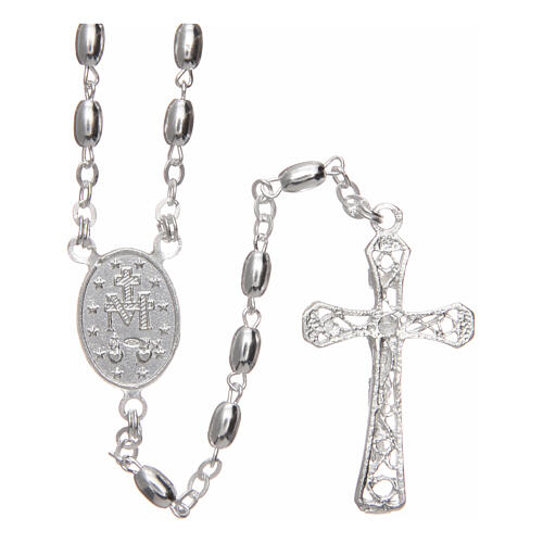 Rosary oval beads 3 mm 925 silver 2