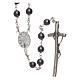 Rosary in real hematite with thread in 925 silver diameter 6 mm s2
