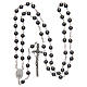 Rosary in real hematite with thread in 925 silver diameter 6 mm s4