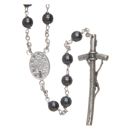 Rosary real hematite 6 mm and 925 silver 2