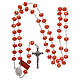 Rosary in opaque orange crystal with thread in 925 silver diameter 6 mm s4