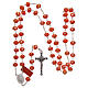 Crystal rosary orange matte beads 6 mm and 925 silver chain s4