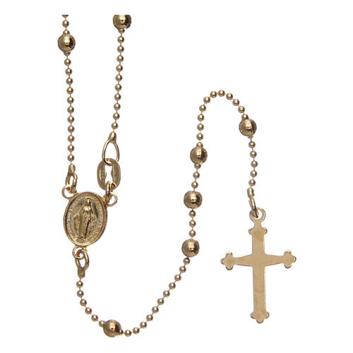 Rosary in gold-plated 925 silver diameter with round beads 3 mm 1