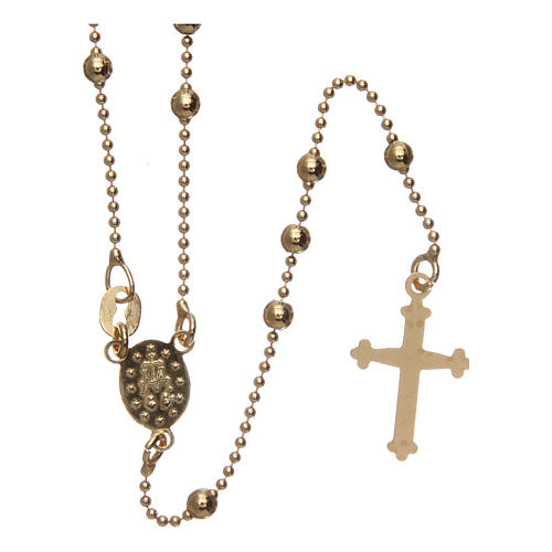Rosary in gold-plated 925 silver diameter with round beads 3 mm 2