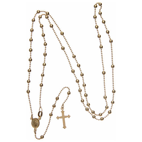 Rosary in gold-plated 925 silver diameter with round beads 3 mm 4
