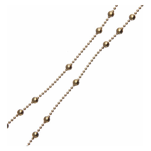 Rosary 925 gold-plated silver round beads 3 mm 3