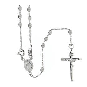 Rosary in 925 silver with cubic beads and fastener