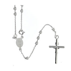 Rosary in 925 silver with cubic beads and fastener