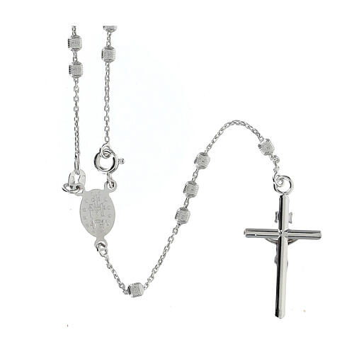 Rosary in 925 silver with cubic beads and fastener 2