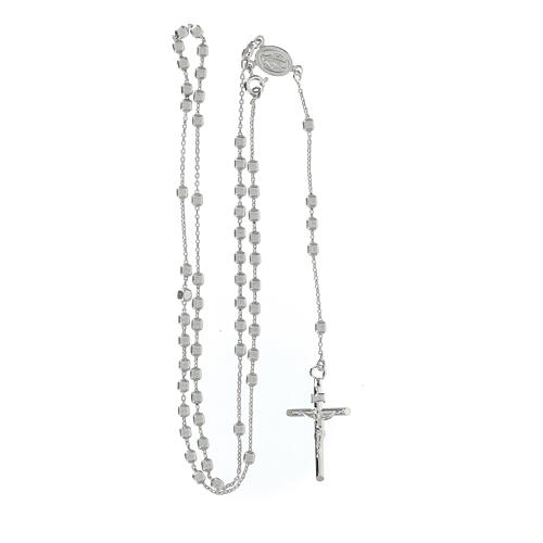Rosary 925 silver with cubes 3 mm and lobster clasp 4