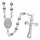 Rosary in 925 silver with lined beads diameter 4 mm s2