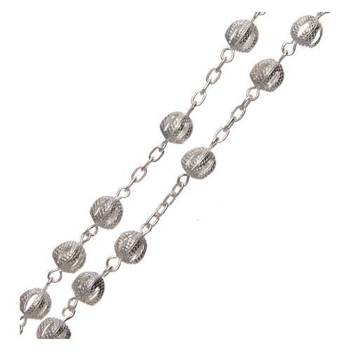 Filigree rosary round beads 925 silver 6 mm 3