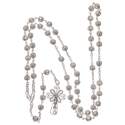 Filigree rosary round beads 925 silver 6 mm 4