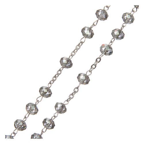 Rosary in crystal and 925 silver, 6 mm beads 3