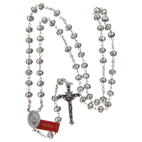 Rosary in crystal and 925 silver, 6 mm beads 4