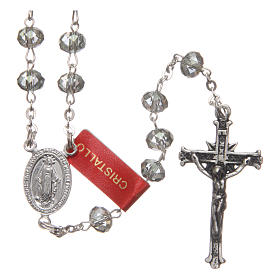 Terços Prata: Terço cristal 6 mm corrente prata 925