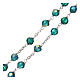 Rosary in faceted gree glass with thread in 925 silver diameter 6 mm s3
