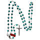Rosary in faceted gree glass with thread in 925 silver diameter 6 mm s4