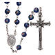 Glass rosary blue decorated beads 6 mm 925 silver s1