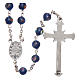 Glass rosary blue decorated beads 6 mm 925 silver s2