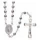 Rosary in faceted glass with thread in 925 silver diameter 4 mm s1