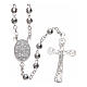 Rosary in faceted glass with thread in 925 silver diameter 4 mm s2