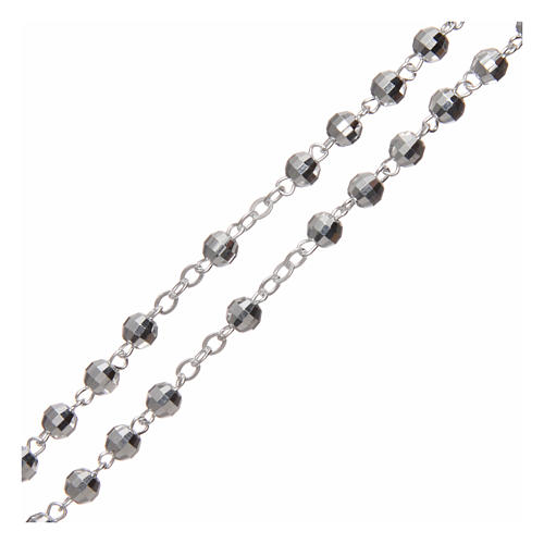 Rosario argento 925 grani sfaccettati mm 4 3