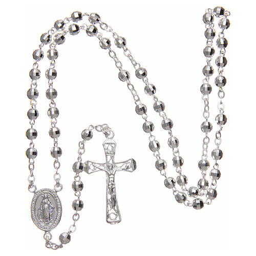 Rosary 925 silver faceted beads 4 mm 4