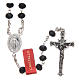 Rosary in black glass 4x6 mm with thread in 925 silver s1