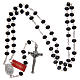 Rosary in black glass 4x6 mm with thread in 925 silver s4