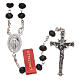 Crystal rosary black beads 4x6 mm 925 silver chain s1