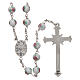 Rosary in decorated white glass with thread in 925 silver diameter 6 mm s2