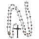 Rosary in decorated white glass with thread in 925 silver diameter 6 mm s4