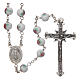 Glass rosary white decorated beads 6 mm and 925 silver s1