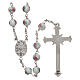 Glass rosary white decorated beads 6 mm and 925 silver s2