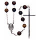 AMEN rosary in rhodium-plated 925 silver with round tiger's eye beads s2